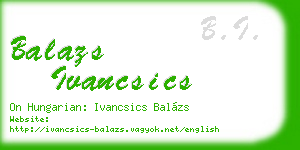 balazs ivancsics business card